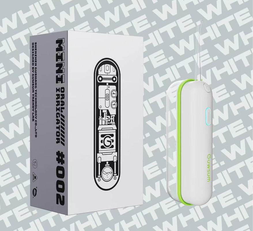 Mini Portable Oral Irrigator - IPX68 Waterproof, UV Sterilization, 3 Modes, Magnetic Charging white