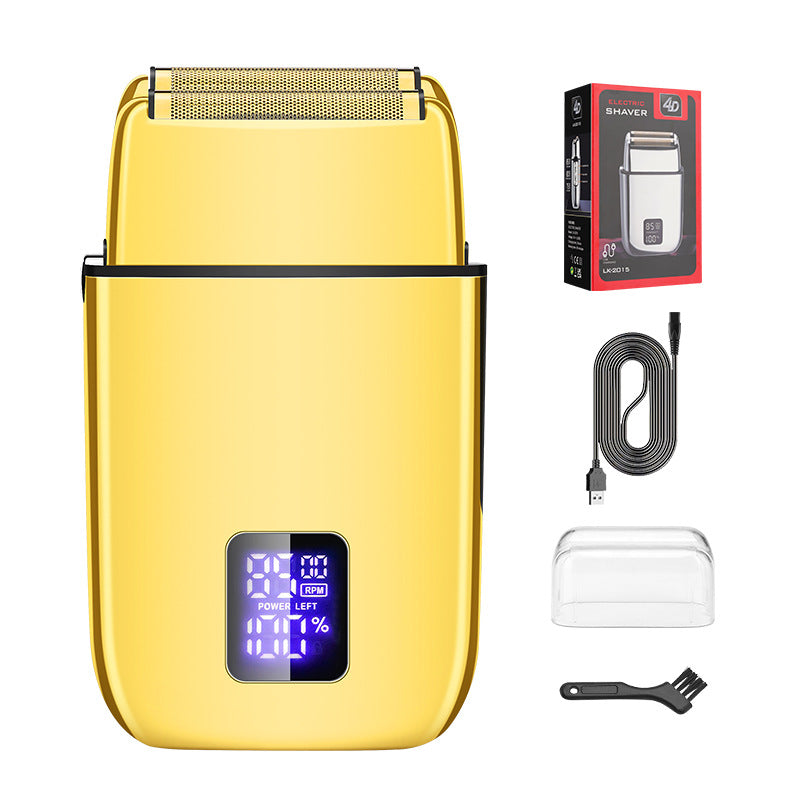 Professional Electric Foil Shaver for Men - 3 Speed Modes, LED Display, USB Rechargeable, Waterproof gold