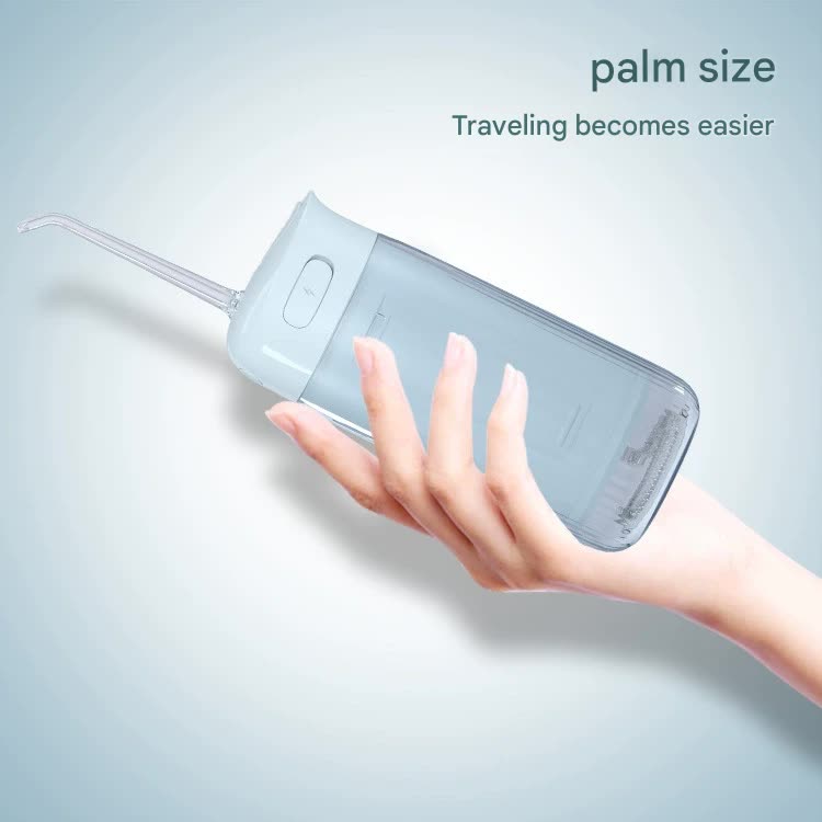 Portable Water Flosser - 70-Day Battery, 4 Modes, 5 Nozzles, IPX7 Waterproof, 200ml Telescopic Tank Blue