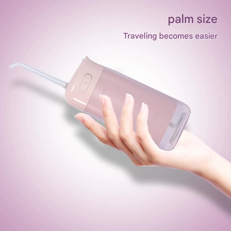 Portable Water Flosser - 70-Day Battery, 4 Modes, 5 Nozzles, IPX7 Waterproof, 200ml Telescopic Tank Pink