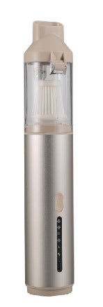 Portable Cordless Handheld Vacuum Cleaner - 16000Pa Suction, 3x2000mAh Battery, Multiple Attachments Gold