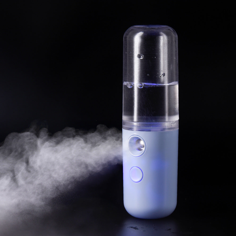 Two Portable Nano Facial Sprayer - 50ml USB Rechargeable Moisturizing Disinfectant Sprayer Blue