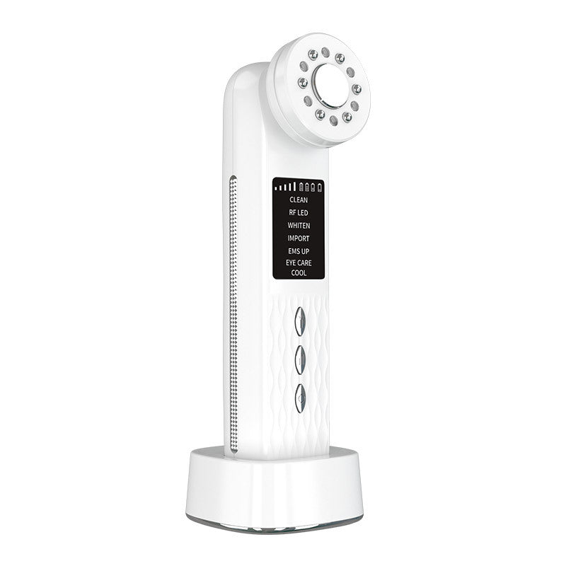 Multi-Functional Facial Beauty Device - Ultrasonic, EMS, RF LED, Cool Therapy & Eye Care white