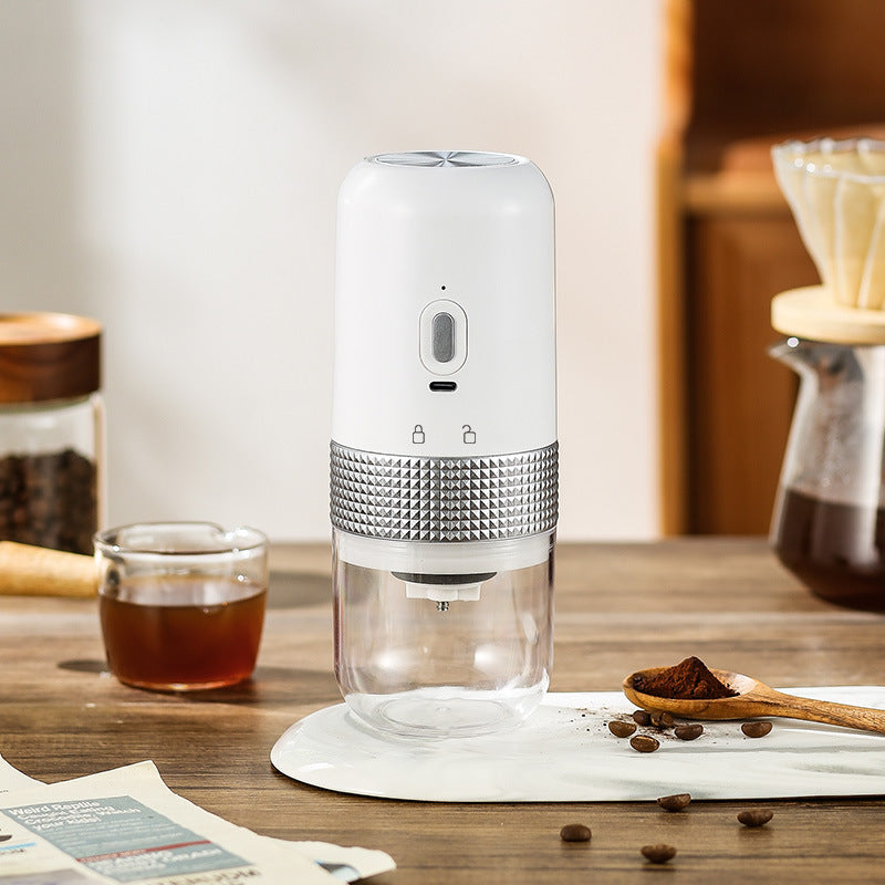 Wireless Portable Electric Coffee Grinder - Adjustable Coarseness, USB-C Rechargeable, One-Touch Operation white