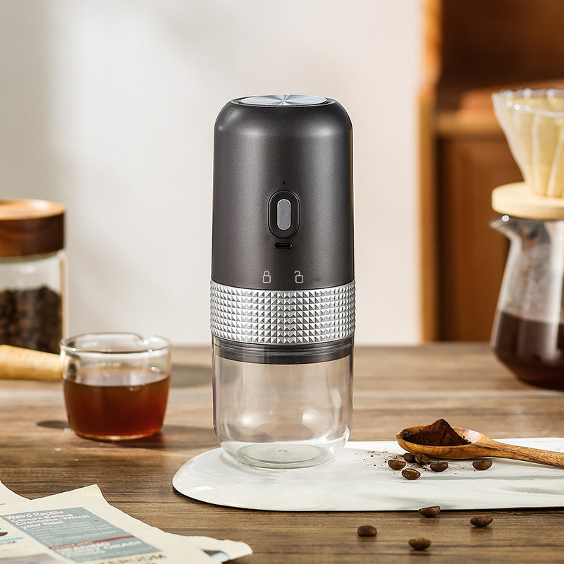 Wireless Portable Electric Coffee Grinder - Adjustable Coarseness, USB-C Rechargeable, One-Touch Operation grey