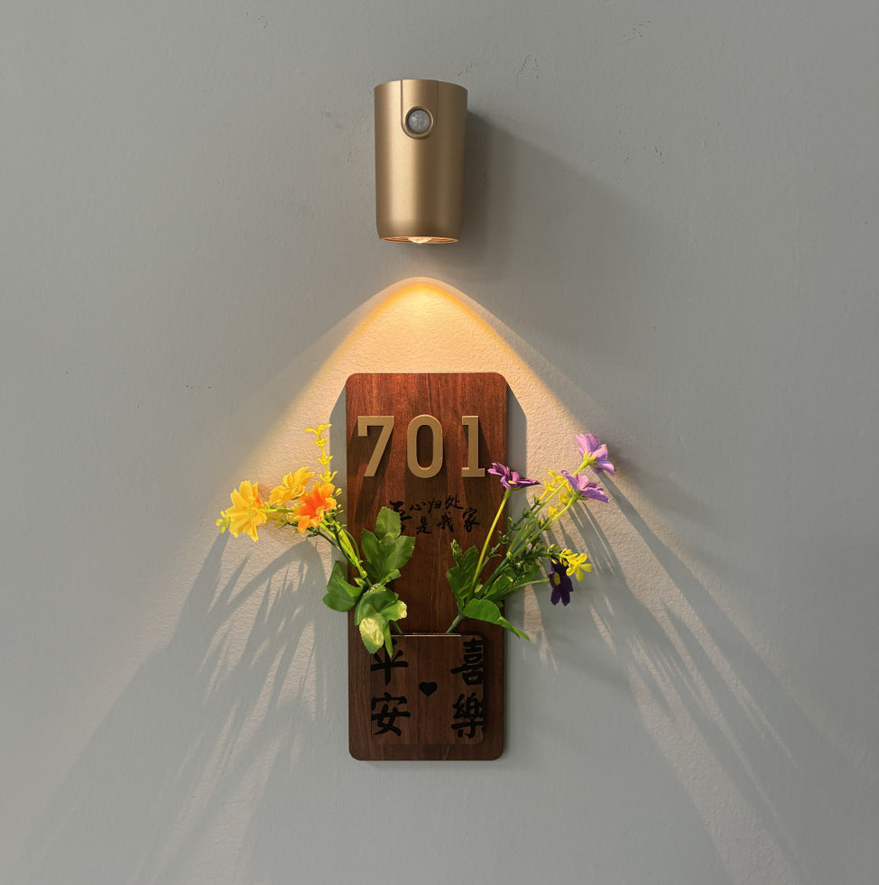 Gold Rechargeable Magnetic LED Accent Light - Motion Sensor, 3-Color Dimmable, Wireless Spotlight for Art, Hallway, Door Sign