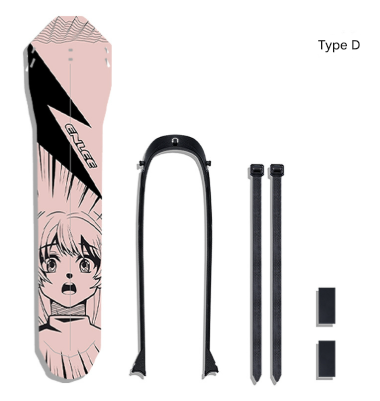 Style D Black and Pink Lightweight Bicycle Rear Mudguard - Adjustable PP5 Fender for MTB, Road & Folding Bikes NOT for V-Brakes