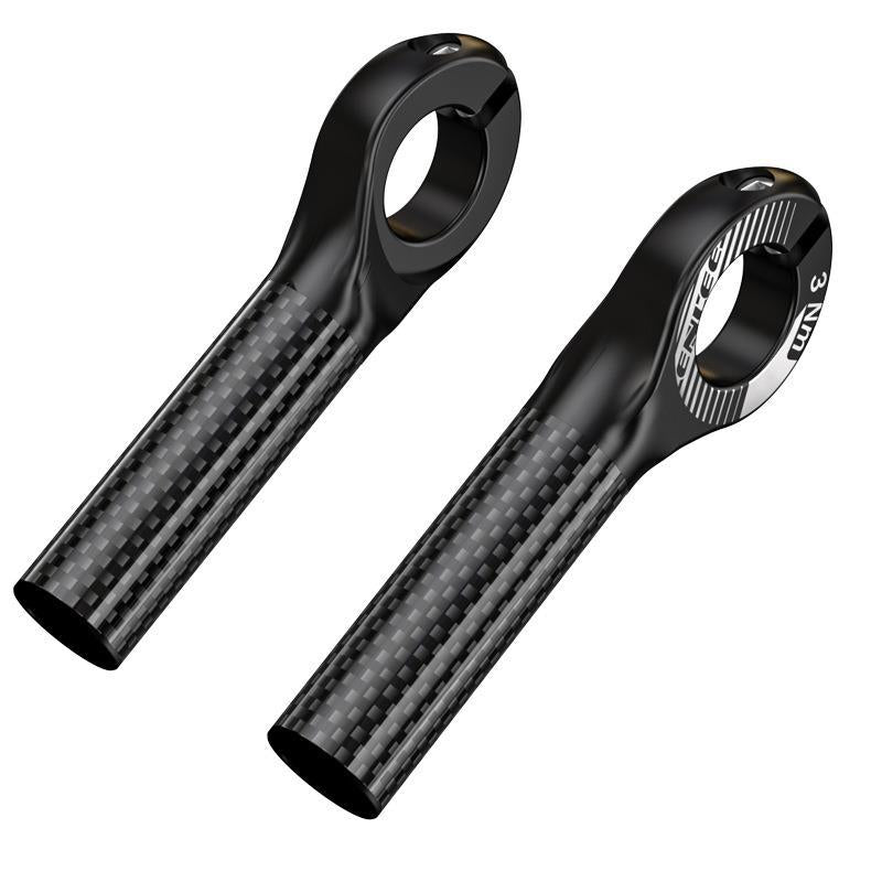 Black Ultralight Carbon Fiber Bicycle Bar Ends - Ergonomic Anti-Slip Grips for MTB & Hybrid Bikes 22.2mm