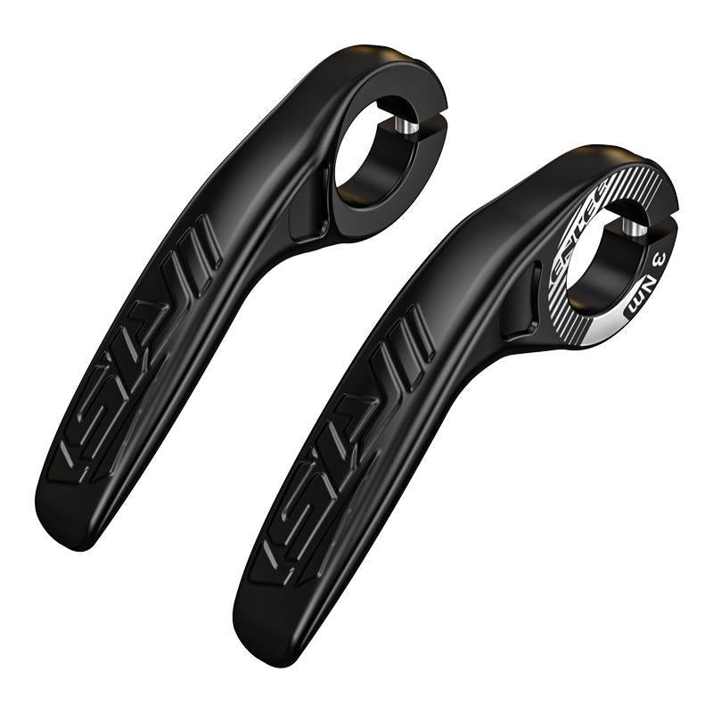 Black Ultralight Ergonomic Bike Bar Ends - High-Strength Composite Horn Grips 22.2mm