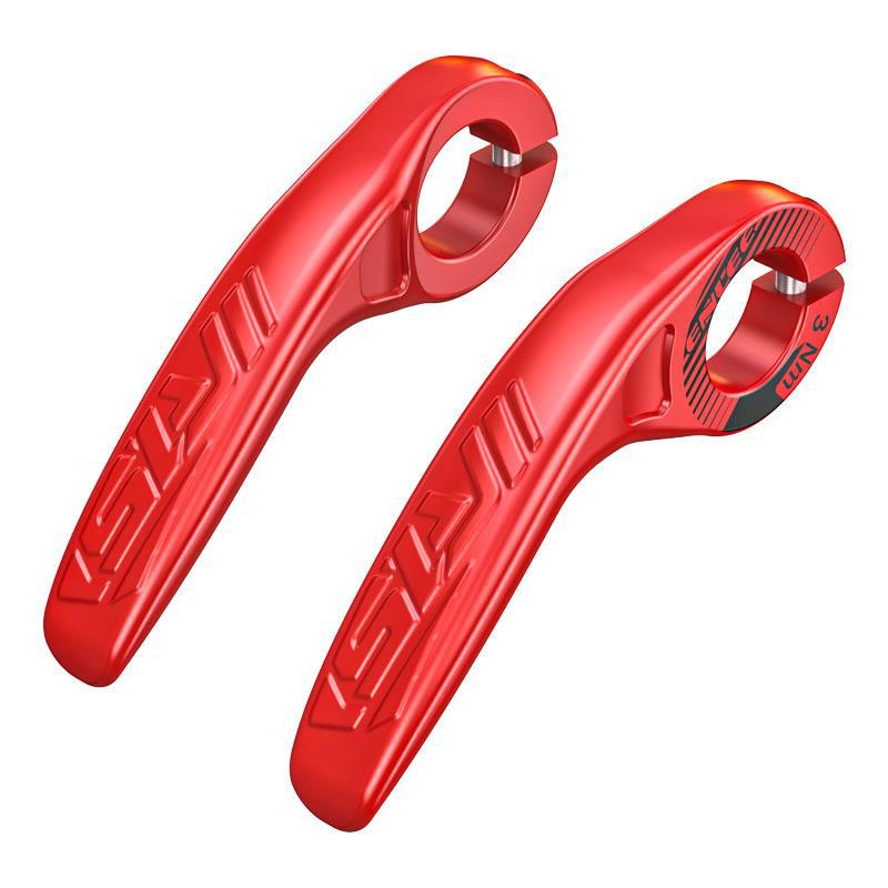 Red Ultralight Ergonomic Bike Bar Ends - High-Strength Composite Horn Grips 22.2mm