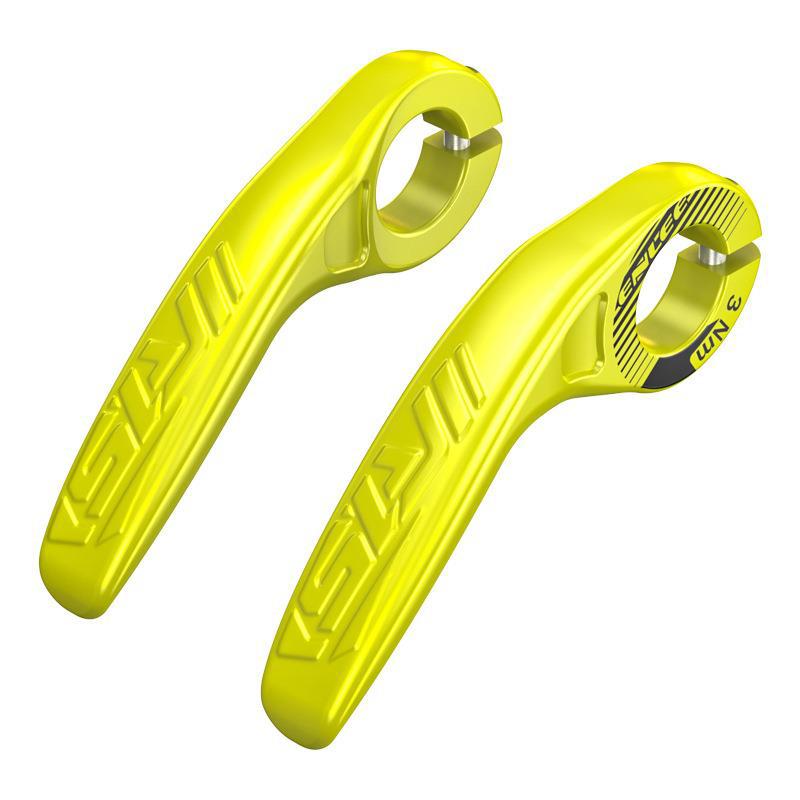 Fluorescent Yellow Ultralight Ergonomic Bike Bar Ends - High-Strength Composite Horn Grips 22.2mm