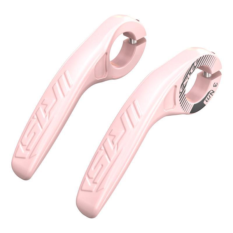 Pink Ultralight Ergonomic Bike Bar Ends - High-Strength Composite Horn Grips 22.2mm