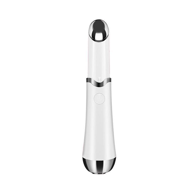 White Sonic Eye & Lip Massager with Red & Blue Light Therapy - Heated Vibrating Wand for Puffiness and Wrinkles