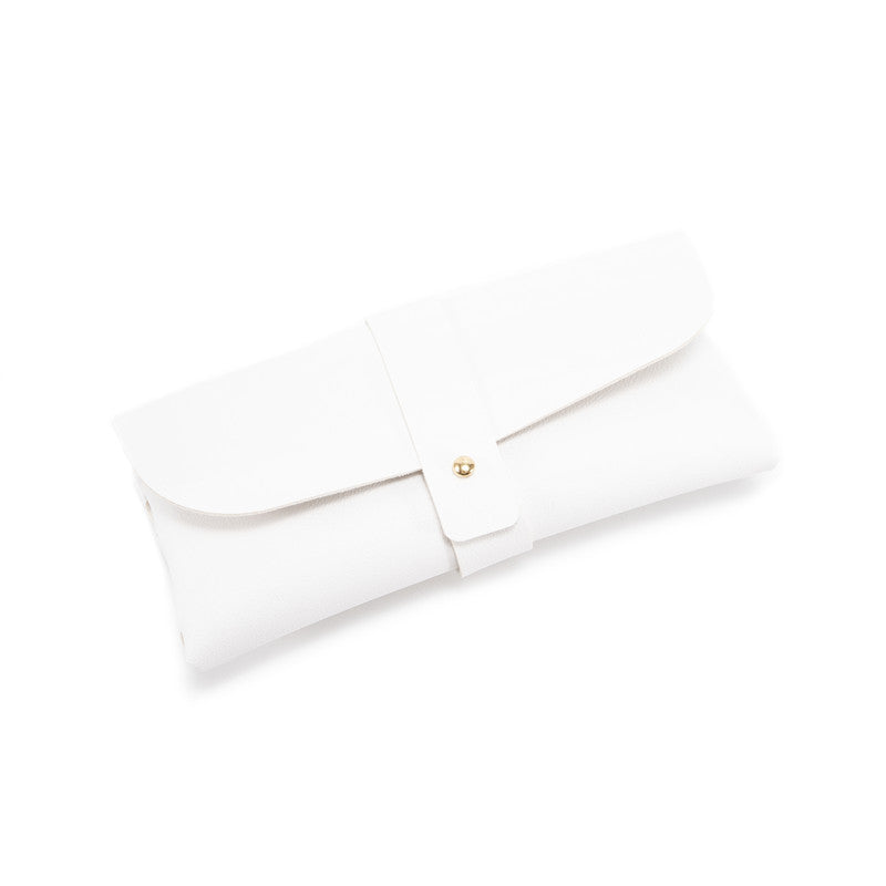3-Piece White Chic & Sleek PU Leather Soft Eyeglass Case - Protective Pouch for Sunglasses & Reading Glasses