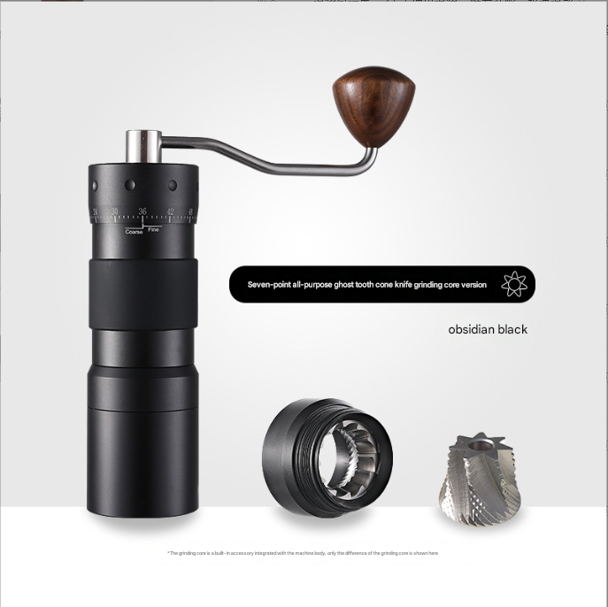 Black Premium 7-Star Manual Coffee Grinder - Portable Bean Mil R50pro