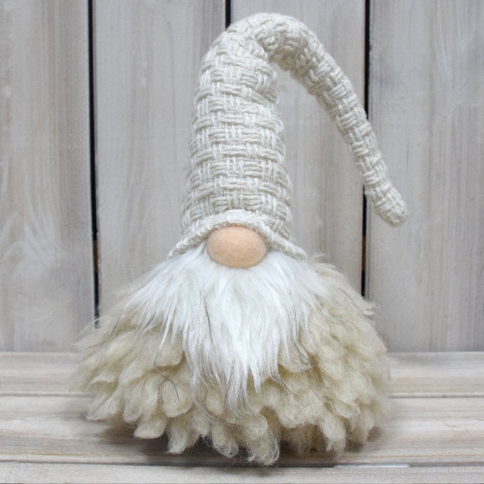 Off White Charming Handcrafted Christmas Gnome - Nordic Tomte Plush Figurine for Holiday Decor 11*11*36cm