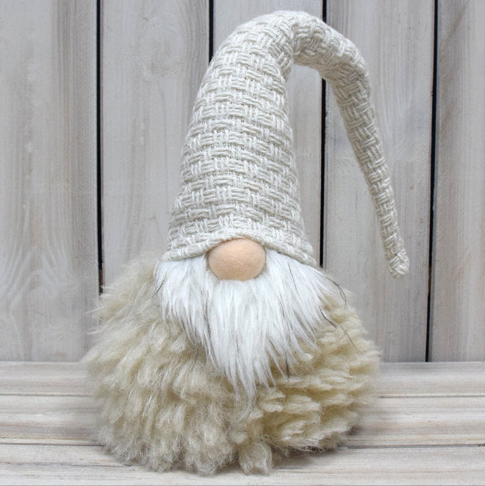 Off White Charming Handcrafted Christmas Gnome - Nordic Tomte Plush Figurine for Holiday Decor 14*14*48cm
