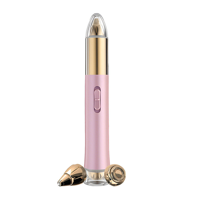 2-in-1 Electric Hair Remover for Women - Eyebrow Trimmer & Facial/Body Shaver with LED Light, USB-C Rechargeable pink