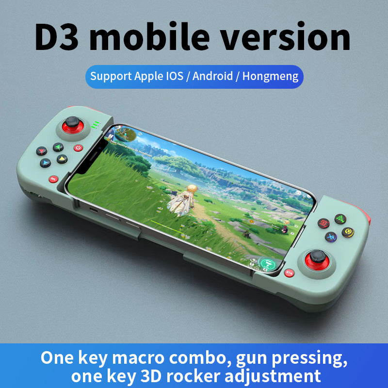 Portable Telescopic Mobile Game Controller - Bluetooth 5.0, iOS/Android/PC Compatible, 400mAh Battery green