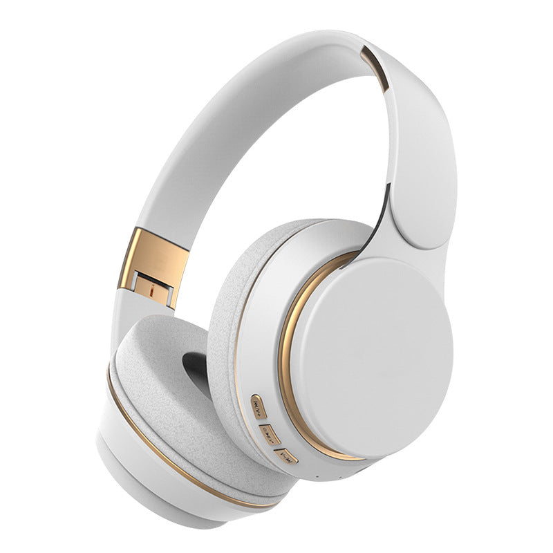 Wireless Bluetooth 5.0 Over-Ear Headphones - HIFI Deep Bass, Foldable Design, 10Hr Playtime white