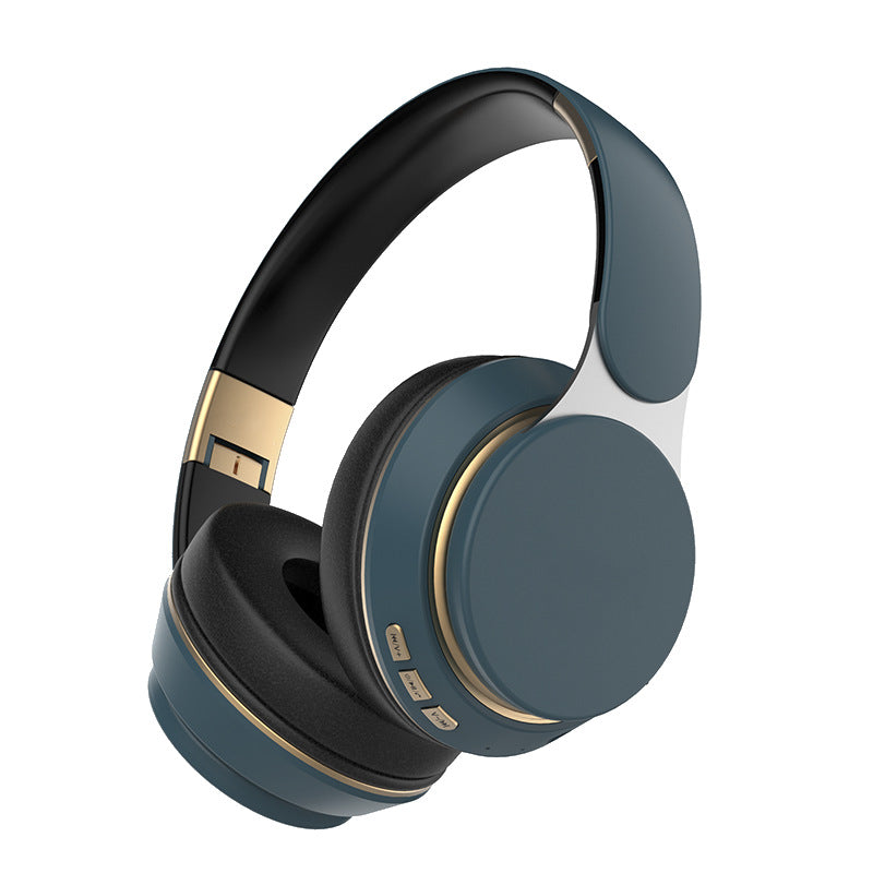 Wireless Bluetooth 5.0 Over-Ear Headphones - HIFI Deep Bass, Foldable Design, 10Hr Playtime blue