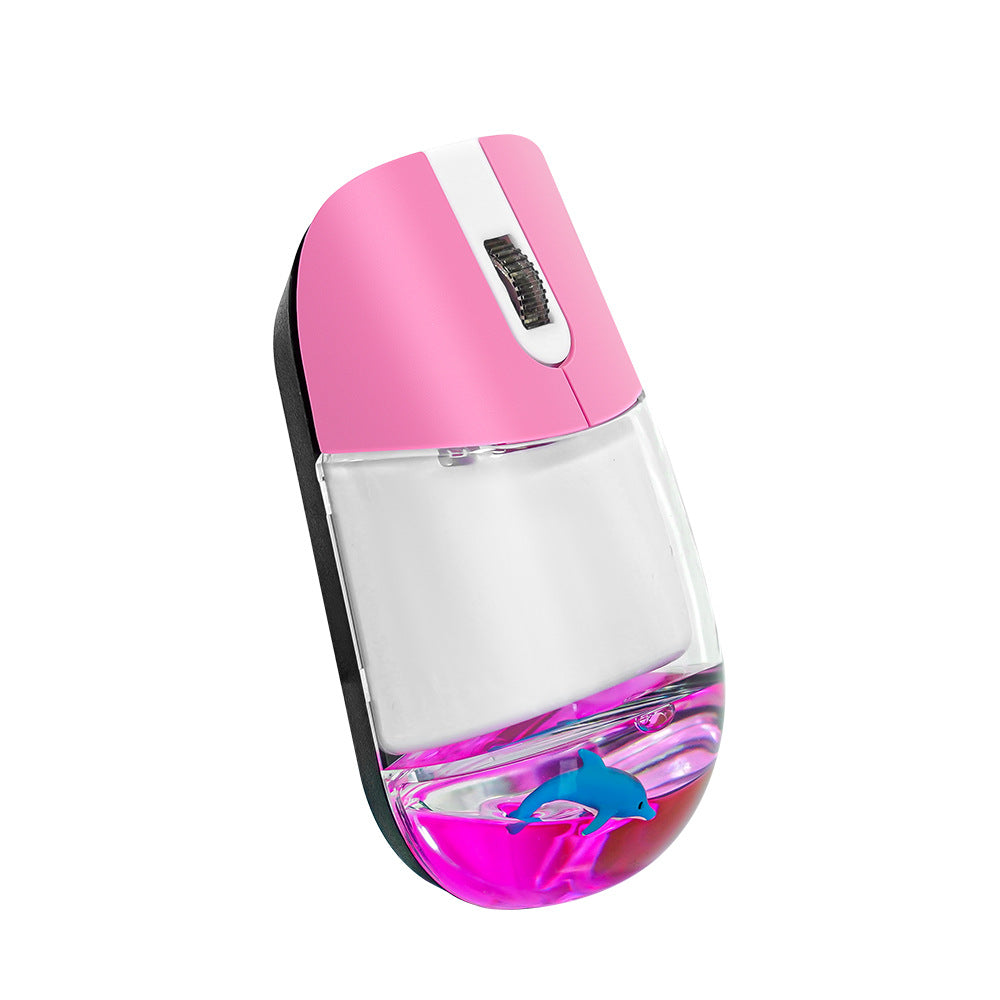Whimsical 2.4G Wireless Mouse with Floating Animal Design - Comfortable, Quiet & Portable pink