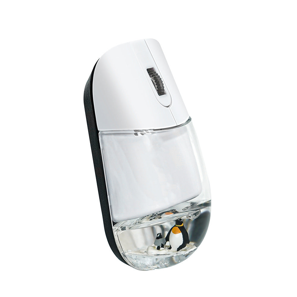 Whimsical 2.4G Wireless Mouse with Floating Animal Design - Comfortable, Quiet & Portable white