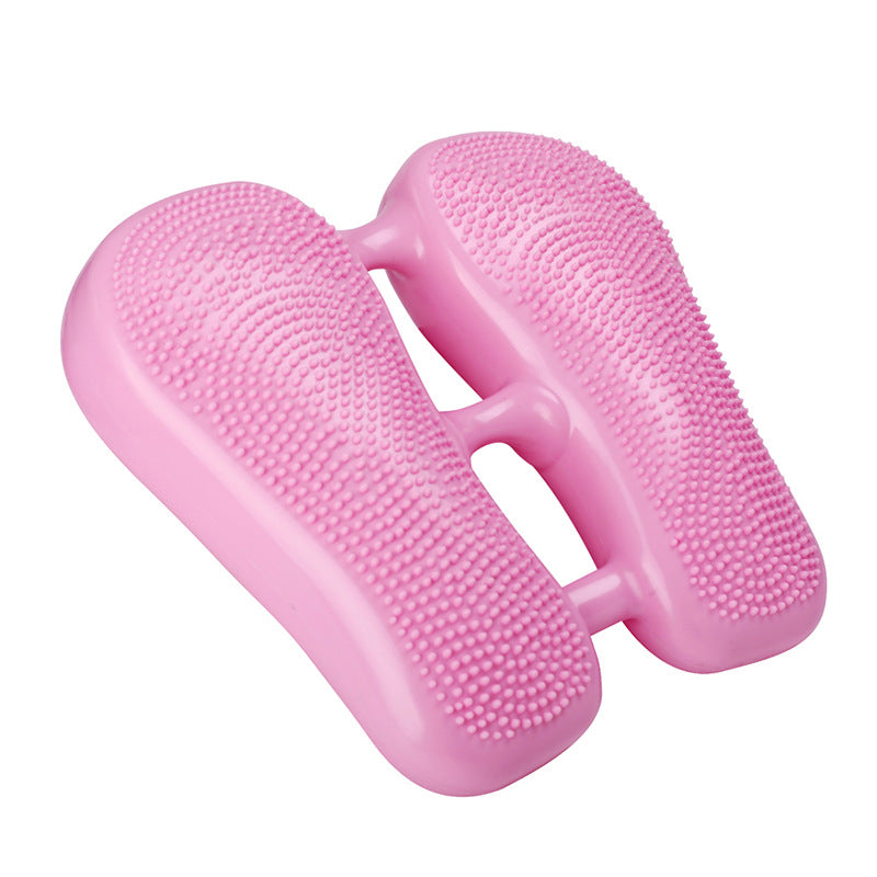 Dual-Side Textured Fitness Balance Board - Core Strengthener with Anti-Slip Massage Surface pink