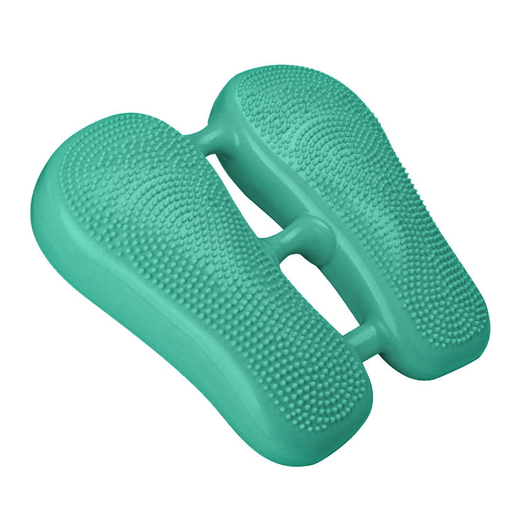 Dual-Side Textured Fitness Balance Board - Core Strengthener with Anti-Slip Massage Surface green