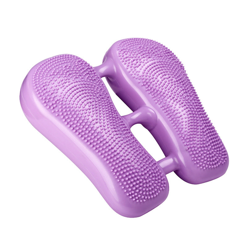 Dual-Side Textured Fitness Balance Board - Core Strengthener with Anti-Slip Massage Surface purple