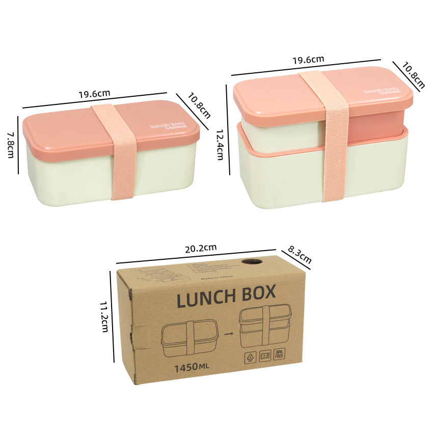 Eco - Friendly Lunch Box - Portable with Compartments pink
