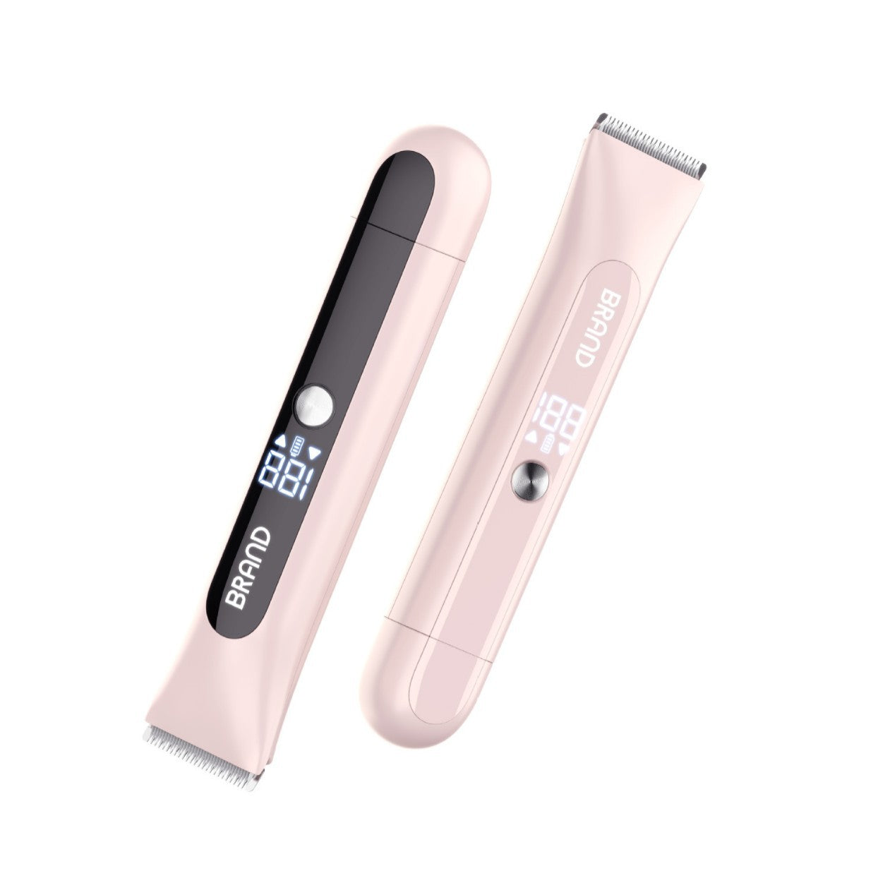Dual-Head Electric Hair Trimmer - IPX7 Waterproof Body Groomer with Type-C Charging pink