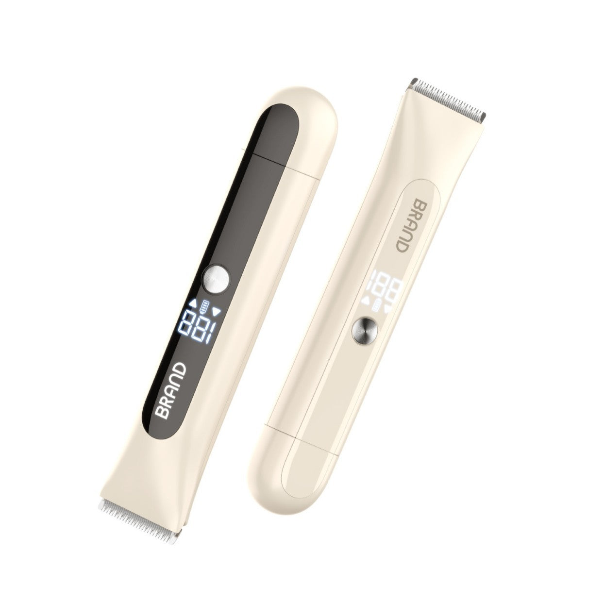 Dual-Head Electric Hair Trimmer - IPX7 Waterproof Body Groomer with Type-C Charging Beige