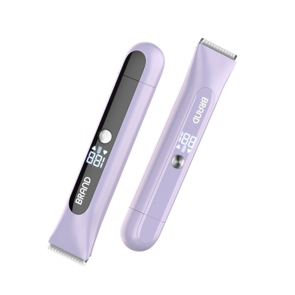 Dual-Head Electric Hair Trimmer - IPX7 Waterproof Body Groomer with Type-C Charging purple