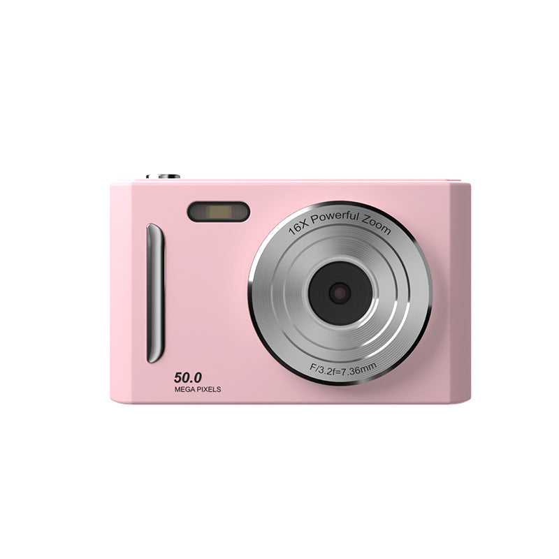 50MP HD Digital Camera with 8X Zoom & Dual Lens System pink
