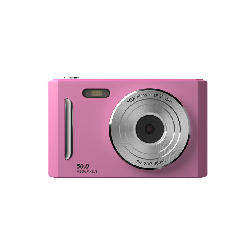 50MP HD Digital Camera with 8X Zoom & Dual Lens System rose red