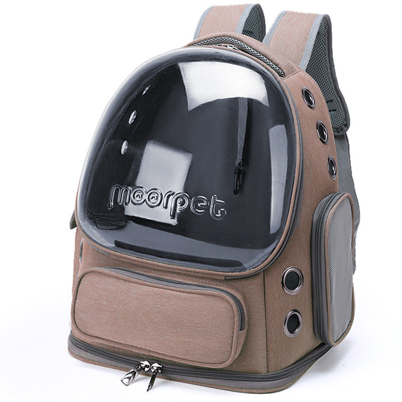 Spacious Pet Carrier with Ventilation System & Water-Resistant Design khaki
