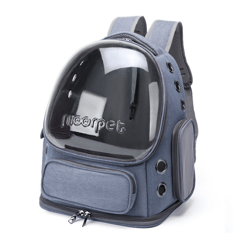 Spacious Pet Carrier with Ventilation System & Water-Resistant Design blue