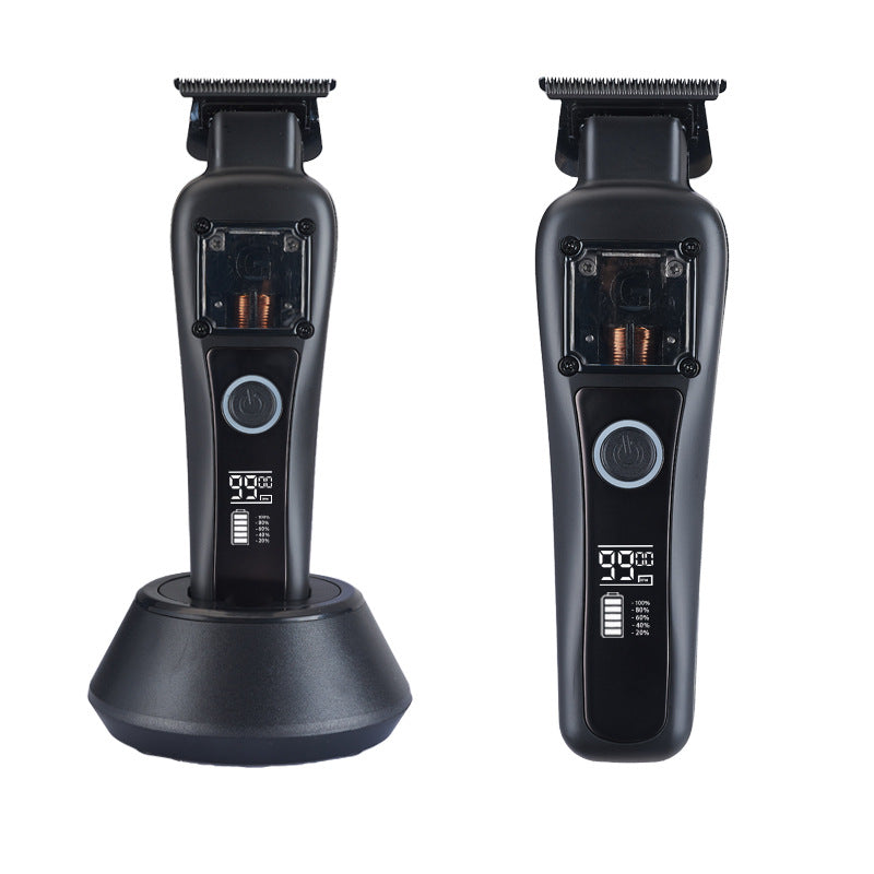 Professional Cordless Hair Clipper with Magnetic Motor - 9900 RPM, 180 Min Runtime, LCD Display & Dual Charging black