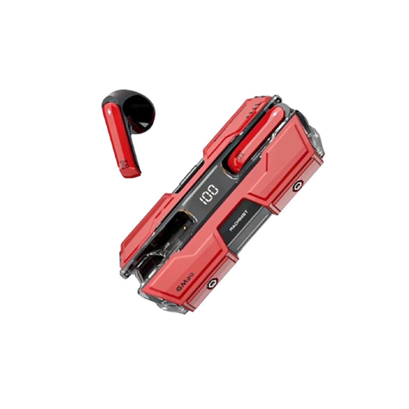 Futuristic TWS Gaming Earbuds - Bluetooth 5.3, Low Latency, HIFI Surround Sound, LED Display red