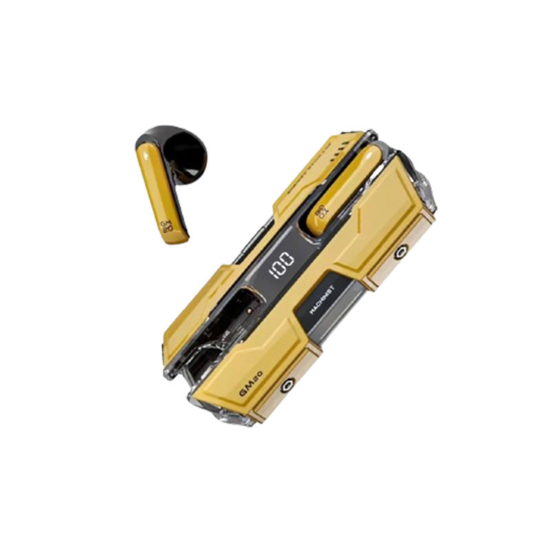 Futuristic TWS Gaming Earbuds - Bluetooth 5.3, Low Latency, HIFI Surround Sound, LED Display yellow