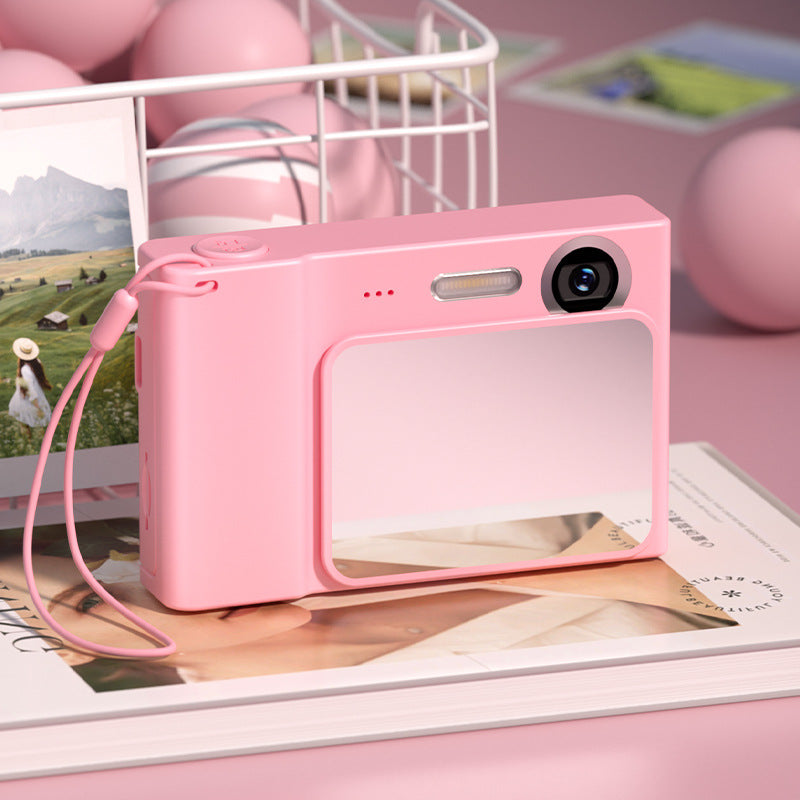 48MP Digital Camera for Kids & Beginners - 1080P Vlogging, 8x Zoom, Filters & Games pink