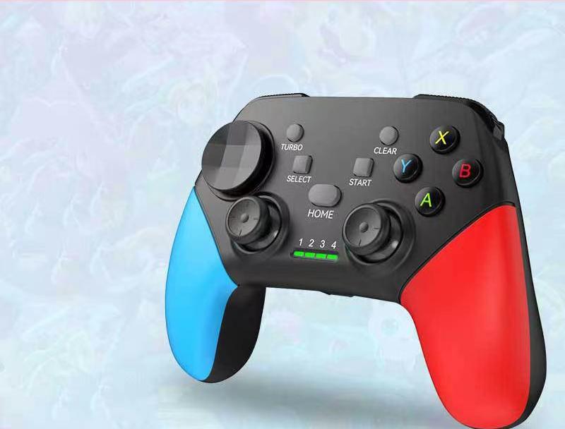 Multi-Platform Wireless Gaming Controller with Dual Motor Vibration, Turbo & Phone Holder Black, Red and Blue