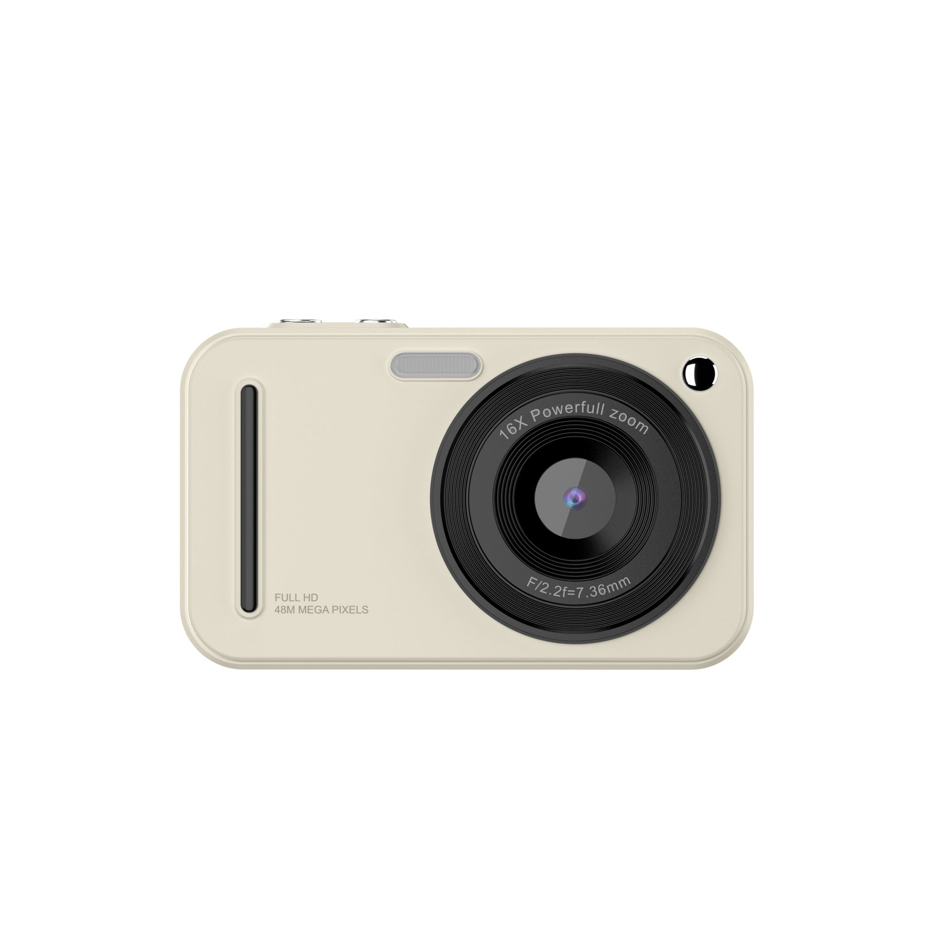 48MP Digital Camera with 16x Zoom & AF Autofocus - Full HD Vlogging Camera for Beginners & Kids Beige
