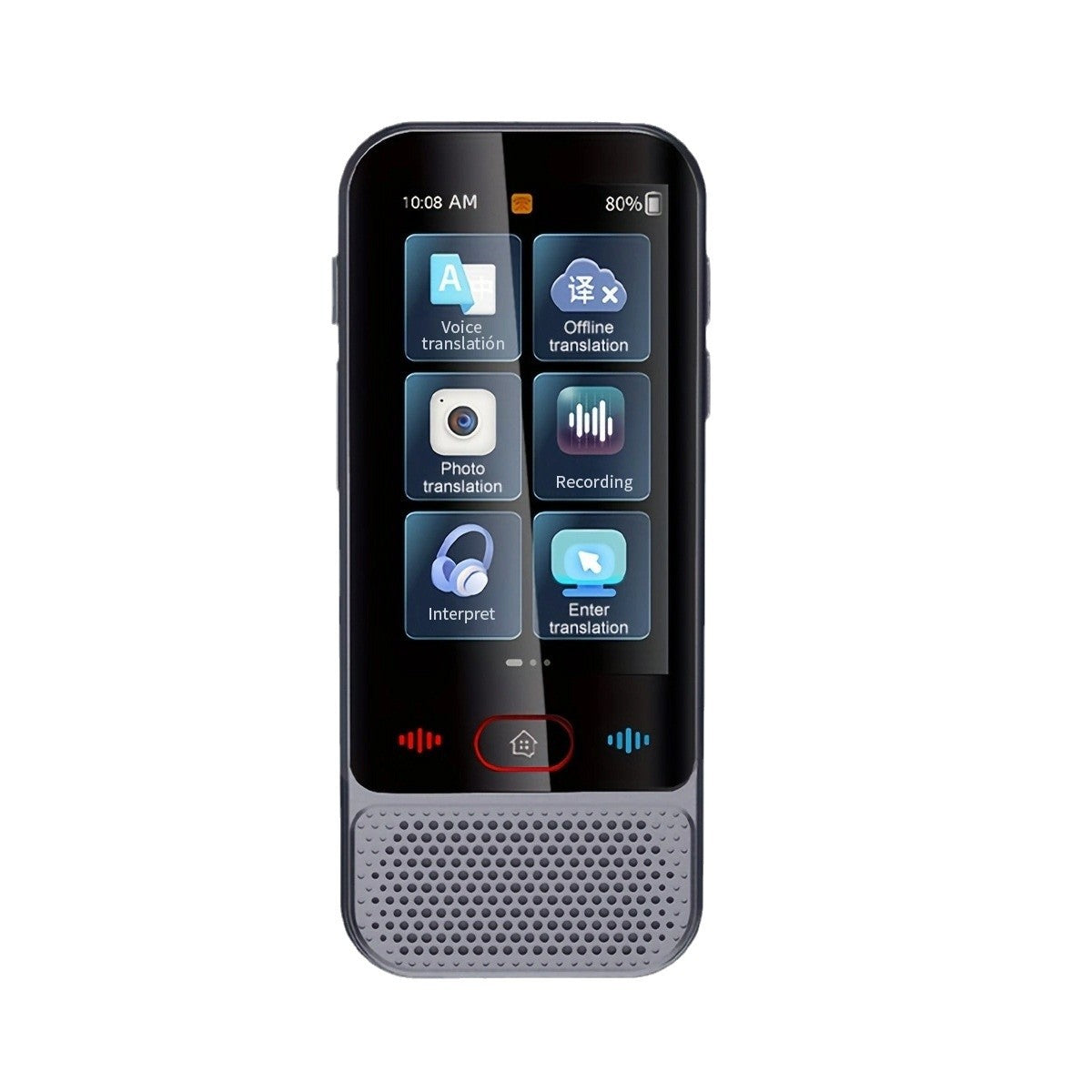 AI Smart Language Translator Device - 139 Languages, Instant Two-Way Voice & Photo Translation, Offline Mode grey