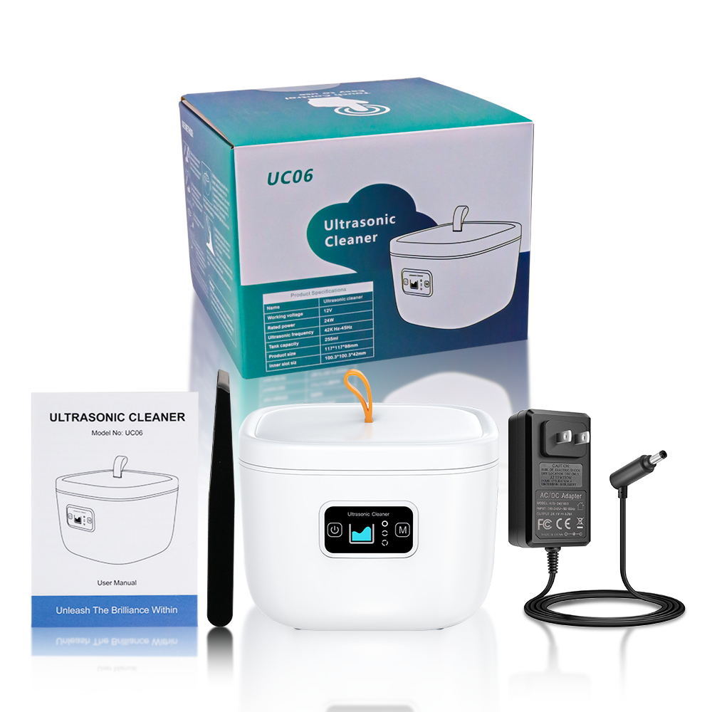 Professional Ultrasonic Cleaner with UV Light - 45000Hz for Dentures, Retainers, Jewelry & More white