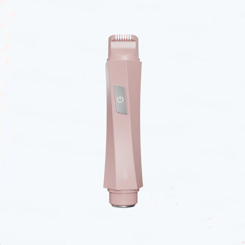 2-in-1 Women's Electric Body Shaver & Facial Trimmer - IPX7 Waterproof, Dual Head with Ceramic Blades, USB Rechargeable Pink