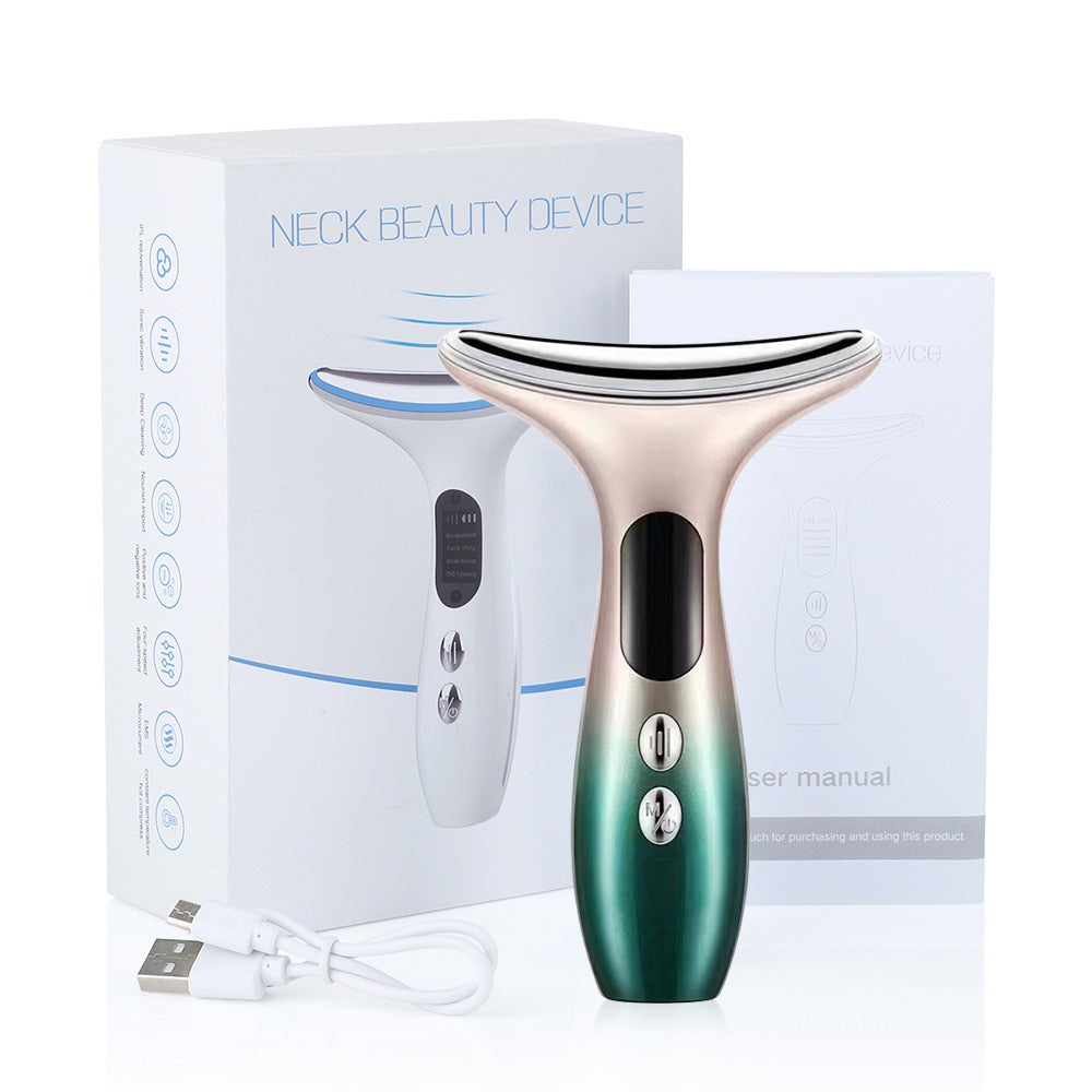 Multi-Function Neck & Face Beauty Device - 4-in-1 LED Light Therapy, EMS Lifting & Anti-Wrinkle Massager Gradient