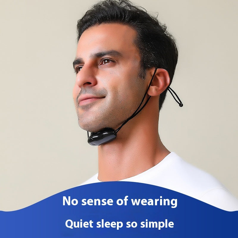 Smart Anti-Snoring Throat Massager - AI-Powered Vibration Sleep Aid, USB-C Rechargeable & Portable black