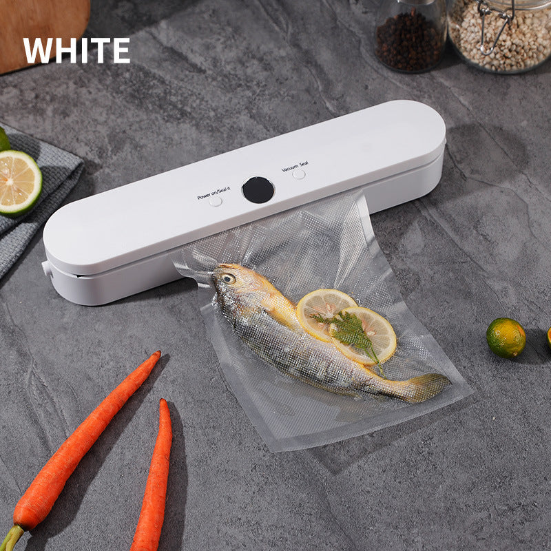 Wireless Portable Vacuum Sealing Machine - Automatic Food Sealer with LCD Display & Dual Modes White
